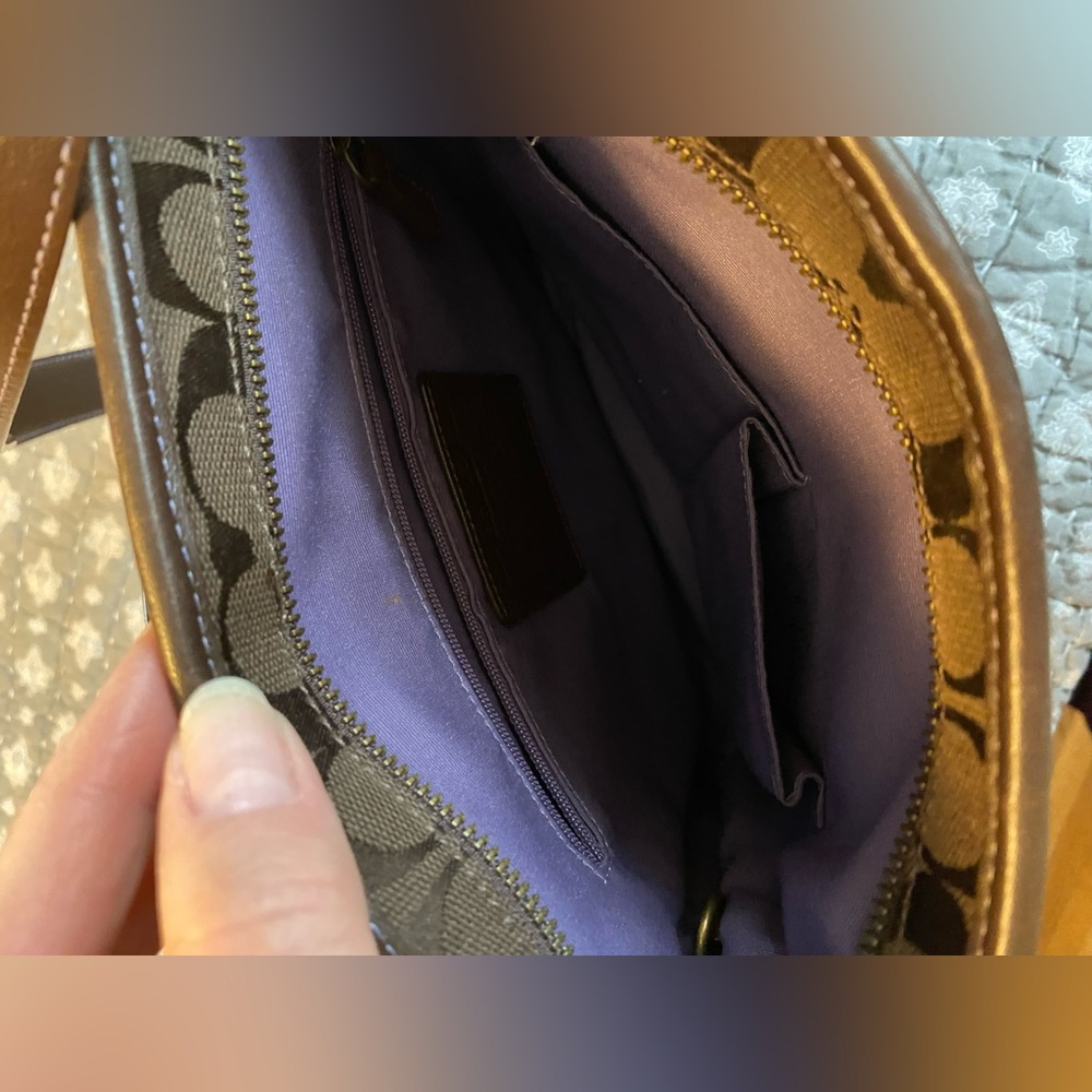 Coach Crossbody Brown Patchwork Bag Euc - image 6